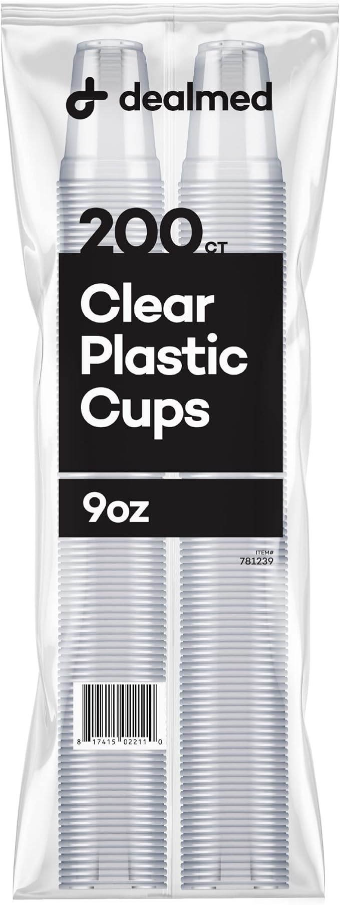 Dealmed Professional 9 oz. Disposable Plastic Cups - 100% Recyclable for Healthcare, Dental, Veterinary & Food Service Use (Pack of 200)