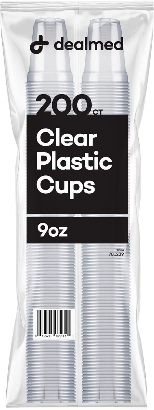 Dealmed Professional 9 oz. Disposable Plastic Cups - 100% Recyclable for Healthcare, Dental, Veterinary & Food Service Use (Pack of 200)