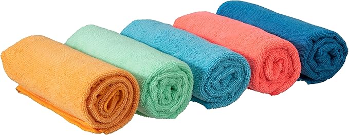 Superio Microfiber Squeegee Mopping Towel Extra Large Miracle Cloth Streak Free Floor Cloth 20x30 House, Kitchen, Bathroom, Car Multi Colored, 10 Pack