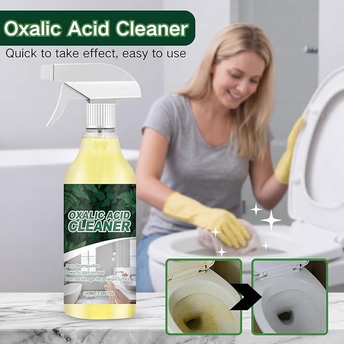 2PCS Oxalic Acid Cleaner, Upgraded Oxalic Acid Cleaner Spray,Powerful Stain Removal Spray for Bathroom,Are Used For Multiple Surface Rust Removers For Bathtubs, Porcelain, And Ceramic Tiles.