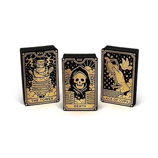 Genuine Fred Clean Fate Tarot Card Kitchen Sponges, Set of 3 Multi Layer Sponges with Metallic Gold Tarot Card Designs Fun, Functional, Mystical, Whimsical Kitchen Cleaning and Decor