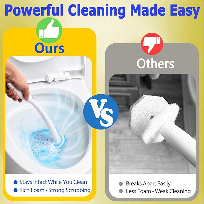 Disposable Toilet Wand Refills for Clorox 30 Count, Toilet Cleaner Refills Pads (Not Included Brush Rod) Lemon Flavor