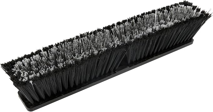 Restaurantware-BROOM HEAD ONLY: Clean Tek Professional 17.13-Inch Push Broom Head, 1 Heavy-Duty Cleaning Tool - Handle Sold Separately, Fine Flagged Bristles, Black Plastic, Outdoor Use
