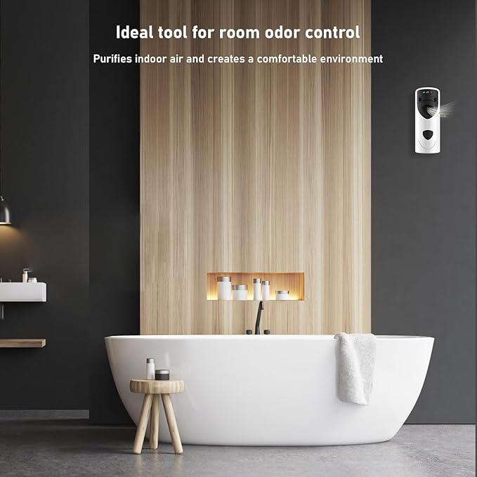 Automatic Air Freshener Spray Dispenser With Remote Programmable Fragrance Dispenser Fit for Spray Refills | Wall Mount Aerosol Dispenser Spray for Bathroom, Hotel, Commercial Place