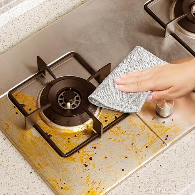 Pousbo 2024 New Multipurpose Wire Dishwashing Rags, Premium Metal Wire Dishwashing Cloth Scrubs Cleans, Scrubbing Wire Dishwashing Rags Non-Scratch Wire Dishcloth for Dishes, Sinks (15)