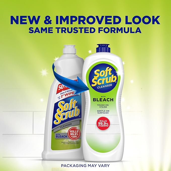 Soft Scrub Antibacterial Multi-Purpose Cleanser with Bleach Surface Cleaner, 36 Fluid Ounces