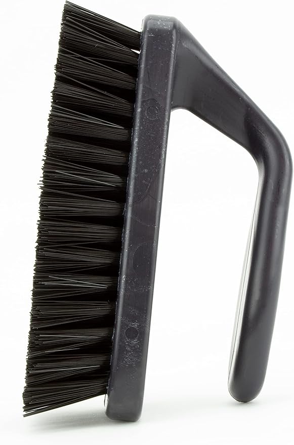 SPARTA Heavy Duty Scrub Brush, Hand Brush with Iron Shape Handle Design for Scrubbing Kitchen Pots and Pans or Bathroom Sink and Shower, 6 Inches, Black, Twin