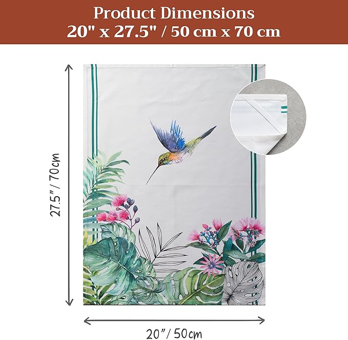 Maison d' Hermine Kitchen Towels Set of 3 100% Cotton 27.50" x 20" Reusable Cloth Tea Dish Towels Absorbent with Hanging Loop for Kitchen Farmhouse Hotel Spring Summer - Tropiques