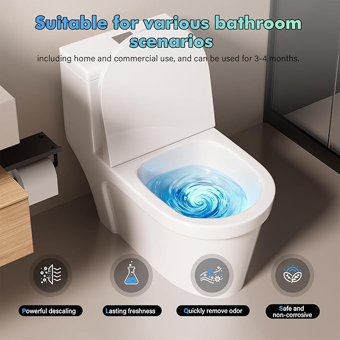 Acina Toilet Cleaner 2Pcs: Toilets Pro Bowl Clean Capsules for bathroom, Toilet Tank Cleaning for Stains & Limescale, Automatic Long-Lasting Blue Powerful Cleaning, Easy Use for Home, Travel & Office