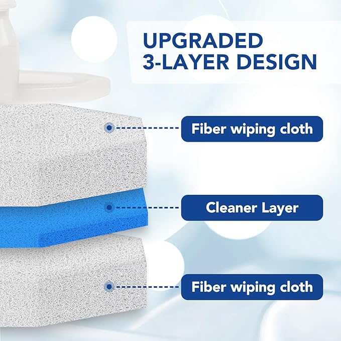50 Count Disposable Toilet Wand Refills for Clorox Upgraded Brush Heads Compatible with Toilet Wand for Clorox Easy and Effective Bathroom Cleaning