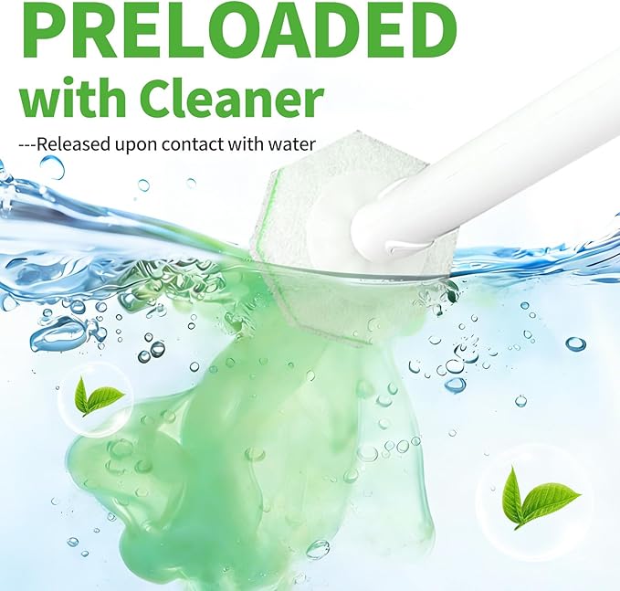 80 Count Toilet Bowl Wand Refills for Clorox, Disposable Toilet Brush for Clorox Wand Cleaning System, Upgrade Toilet Bowl Cleaner Refill Pads for Closestool Cleaning,No Falling Apart,Rainforest Rush