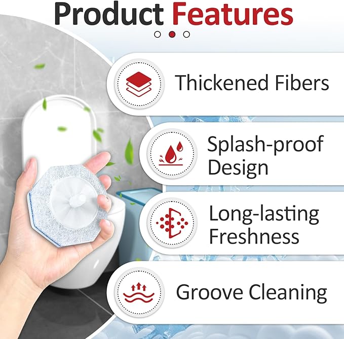 120 Pcs Toilet Wand Refills Compatible with Clorox ToiletWand System, Disposable Brush Heads with Dense Fibers, for Deep Toilet Bowl Cleaning