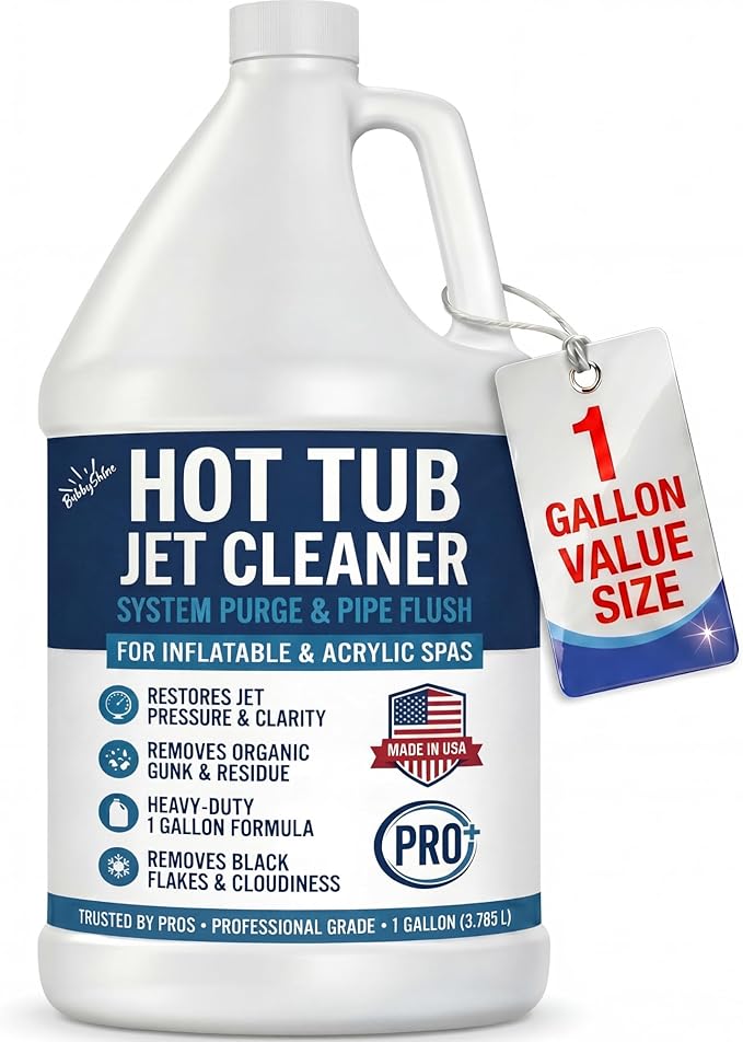 Hot Tub Jet Cleaner - 1 Gallon - Spa Line Flush & Spa System Flush - Jet Tub Cleaner for Jets, Lines & Tubes - Pipe & Line Purge Before Drain Refill - Made in USA - BubbyShine