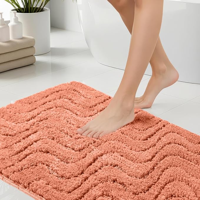 Bath Rugs Set 3 Pieces Bathroom Mat Soft Absorbent Plush Shaggy Soft Floor Non Slip Shower Bath Tub Machine Washable