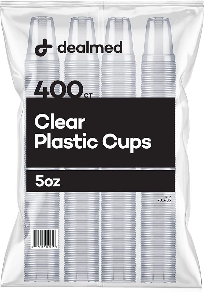 Dealmed Professional 5 oz. Disposable Plastic Cups - 100% Recyclable for Healthcare, Dental, Veterinary & Food Service Use (Pack of 400)