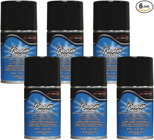 Quest 3870 PURE N CLEAN Metered Air Freshener - True Odor Neutralizer (6 Pack) Works in all metered dispensers