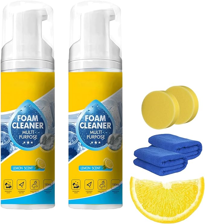 4-In-1 Multi-Enzyme Foam Cleaner,Enzyme Foam Cleaner,All-Purpose Deep Cleaning Spray For Car Interio,Kitchen,Bathroom,Sofa