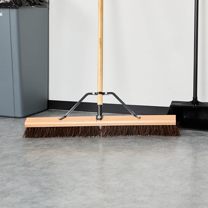 Restaurantware-BROOM HEAD ONLY: Clean Tek Professional 30-Inch Indoor Broom Head, 1 Heavy-Duty Push Cleaning Tool - Handle And Brace Sold Separately, Palmyra Bristles, Wooden, Outdoor Use