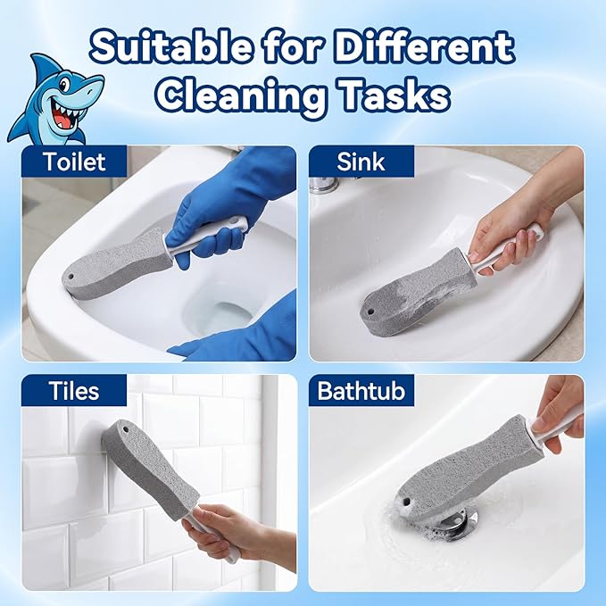 Sieral 10 Pack Pumice Stone with Handles for Bowl Toilet Cleaning, Toilet Pumice Stone Stick for Cleaning Bathroom, Oven, Grills, Tiles, Grout and Pools