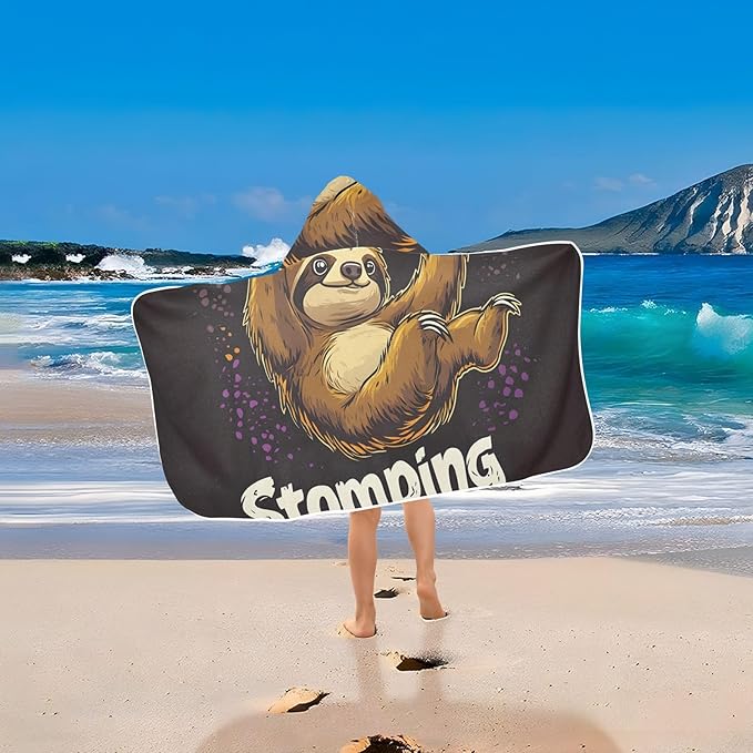 SUABO Kids' Bath Towels Basketball Sloth Hooded Towels for Boys Girls,Toddler Towels Multi-Purpose for Beach,Pool and Bathroom,23.5" x 50", Soft and Highly Absorbent