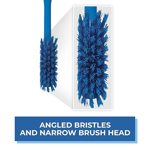 Vikan - Fine Dish Brush - Heavy-Duty, Narrow, Slip-Resistant Cleaning Brush, Polypropylene, Polyester Bristle, 11 Inch, Blue, (42873)