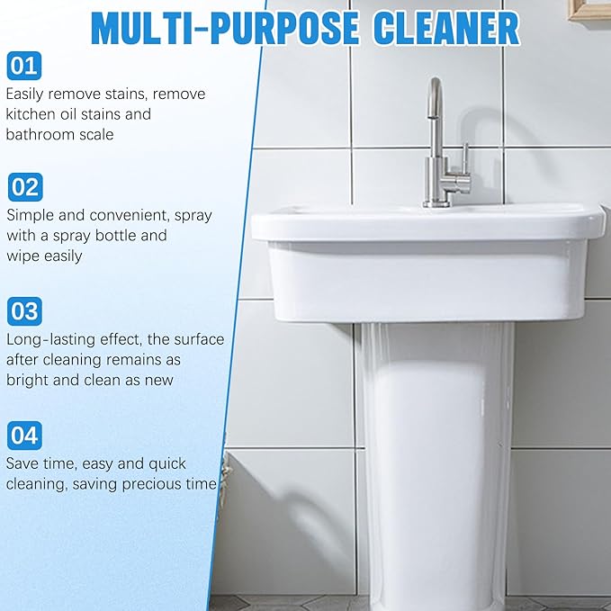 cuoct 2Pcs R & W Multi Purpose Cleaner, Multi Purpose Cleaner,All-purpose Rinse-free Cleaning Spray,Multipurpose Bathroom Foam Cleaner