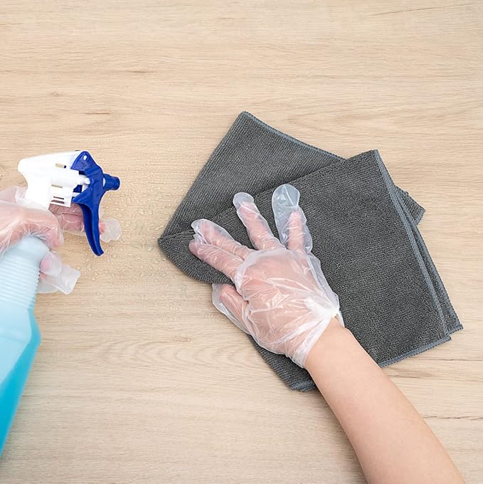 Restaurantware Clean Tek Professional 16 x 16 Inch Cleaning Cloths 100 Lint Free Microfiber Towels - Highly Absorbent Non Abrasive Gray Microfiber Cleaning Rags Reusable For All Purpose Use