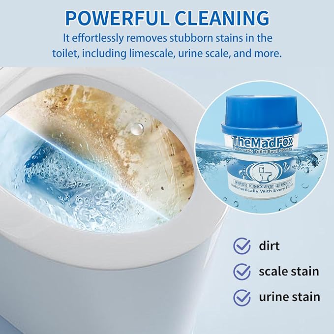 12 Pcs Probiotic Toilet Bowl Cleaner Bottle, Automatic Toilet Tank Cleaner with Enzyme-Powered Stain & Limescale Prevention, Safe for Plumbing & Septic Safe