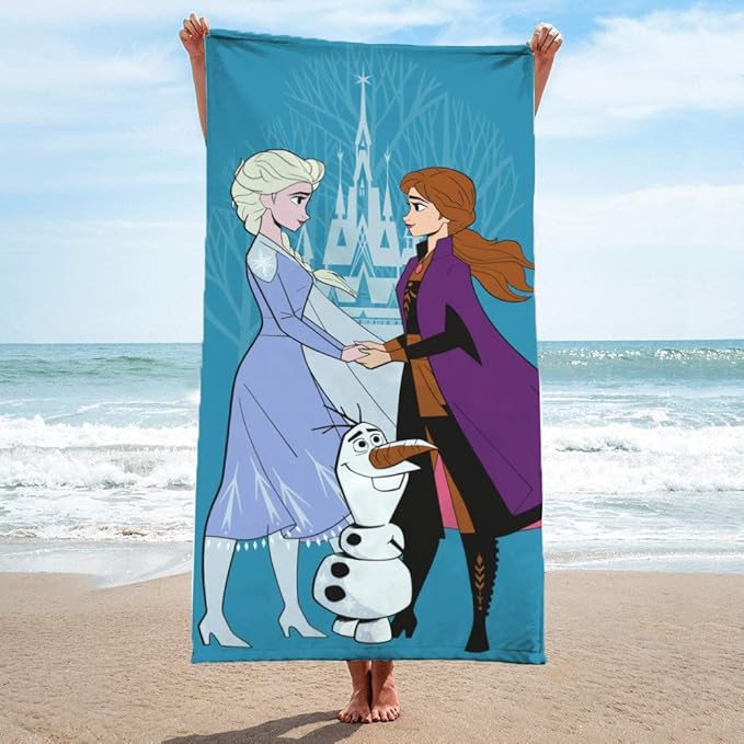 Disney Frozen 2 Queen of the Castle Kids Bath/Pool/Beach Towel - Featuring Elsa, Anna, & Olaf - Super Soft & Absorbent Fade Resistant Cotton Towel, Measures 28 inch x 58 inch (Official Disney Product)