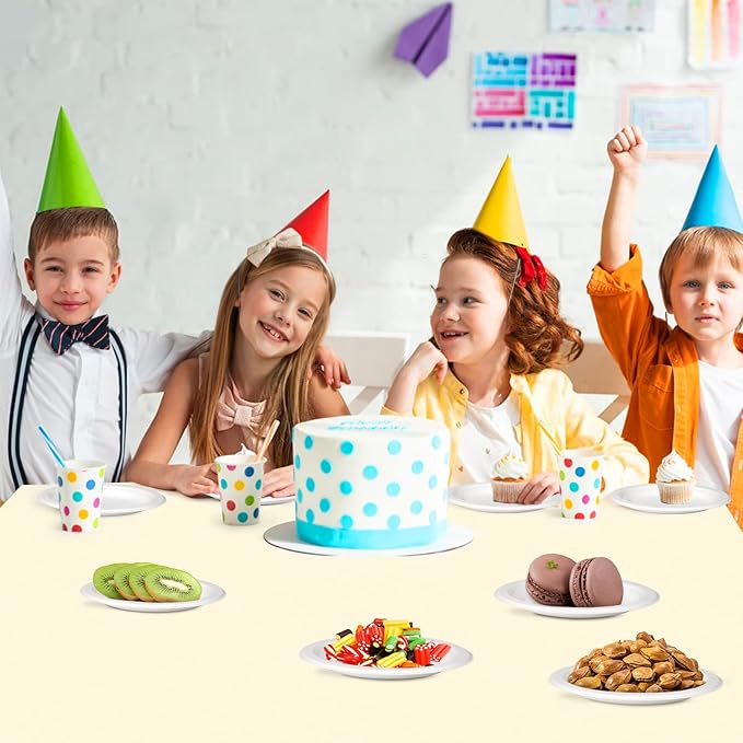150 Pack Small Paper Plates 6 inch, 100% Compostable Plates Eco Friendly Disposable Plates, Paper Plates Heavy Duty for Dessert Cake Appetizer, White