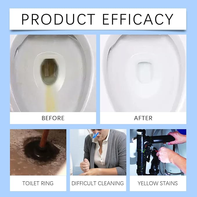 Splash Toilet Cleaner, Self Activating Miracle Powder for Toilet Bowl Cleaning, Powerful Instant Toilet Bowl Cleaner for Toilet Bowl Squatting Pans (1, 1 box)