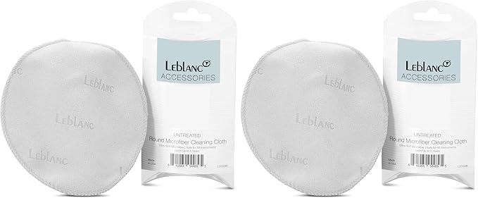 LE BLANC Microfiber Cleaning Cloth Round, White (L2000R) (Pack of 2)