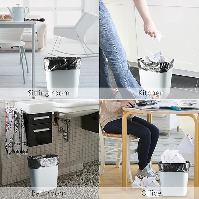 4 Gallon 300 Counts Strong Trash Bags Garbage Bags by Teivio, Bathroom Trash Can Bin Liners, Small Plastic Bags for home office kitchen, Black