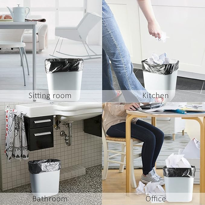 Teivio 2.6 Gallon 320 Counts Small Trash Bags Garbage Bags, Bathroom Trash Can Bin Liners, Small Plastic Bags for Home Office Kitchen Kitchen (Black)