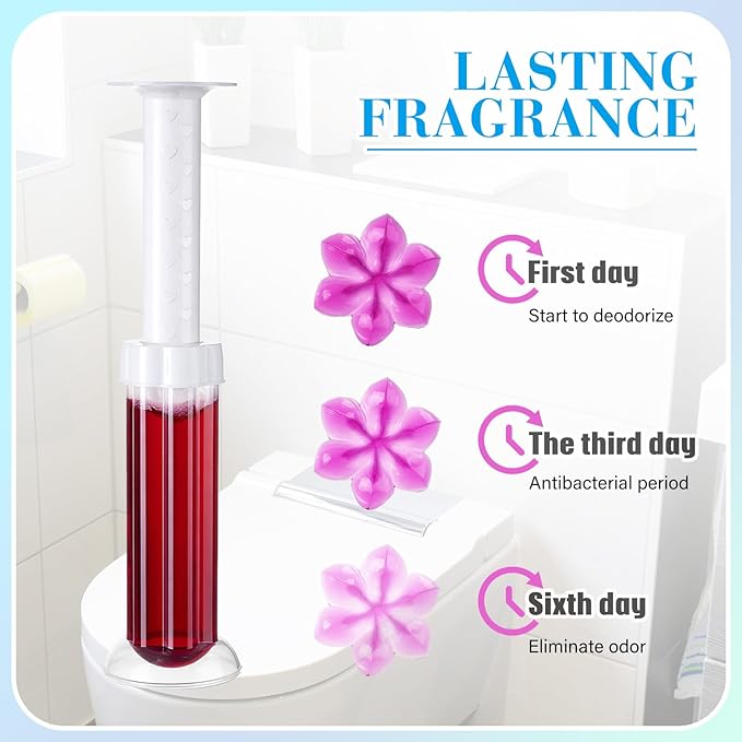 Flower Stamp Toilet Gels Toilet Stain Removal Cleaning Air Freshener Flower Stamps Pack for Bathtubs Bathroom (3 Colors,3 Pcs)