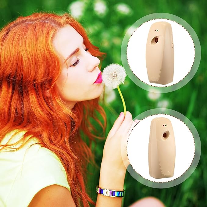 Maxcheck 4 Pcs Automatic Air Freshener Spray Dispenser Wall Mounted Automatic Spray Dispenser Air Freshener for Bathroom Battery Operated Free Standing for Commercial Place and Room(Light Khaki)