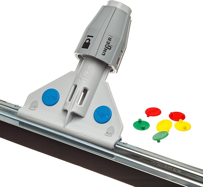 Unger Commercial SmartFit™ WaterWand™ 30" Heavy-Duty Floor Squeegee with 53" Aluminum Handle – Ideal for Removing Water and Dirt from Uneven Surfaces, Grouted Tile, and Non-Slip Flooring HM30K