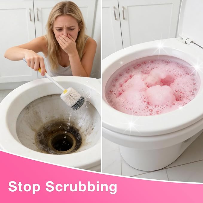 Foaming Toilet Cleaner Pump, Thick Clinging Foam for Easy Scrubbing, Pressurized Foam Spray for Toilet Bowl Stain & Odor Removal, Multi-Surface Bathroom Cleaner