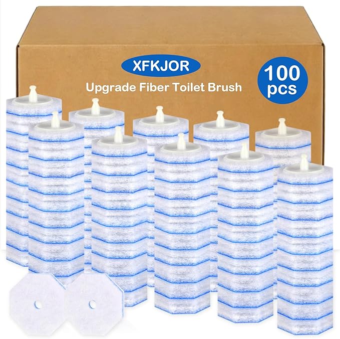 100 Count Toilet Wand Refills for Clorox Toilet Wand - Upgrade 3-Layer Thickened Toilet Brush, Replacement Heads for Clorox Toilet Wand Refills, 5X Cleaning Power | No Falling Apart
