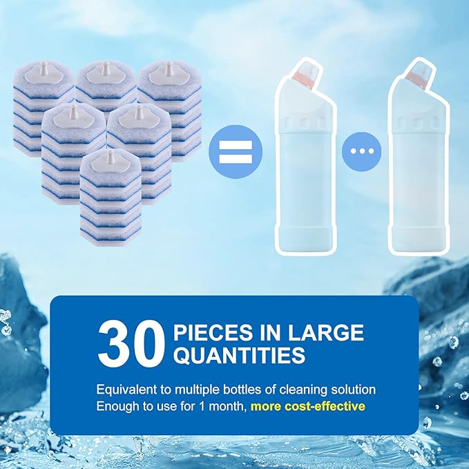 Upgraded 30pcs Toilet Wand Refills fits Clorox Toilet Wand, Thickened Cleaning Layer, Won’t Fall Apart, Disposable Bathroom Cleaning Scrub Pads with Fresh Scent, for Home & Commercial Use