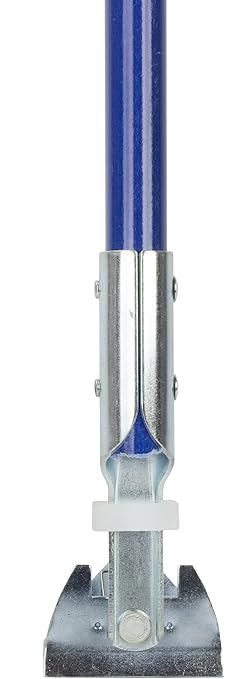 SPARTA 60" Fiberglass Dust Mop Replacement Handle with Clip-On Jaw Clamp Connector, Sliding Locking Collar, Commercial Floor Cleaning, Blue (Pack of 12)