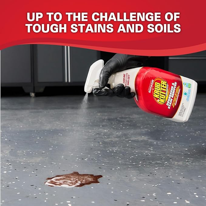 Krud Kutter Original Cleaner Degreaser Spray, 32 oz, Heavy Duty Multi Surface Cleaner for Grease, Oil and Tough Stains, Ready to Use for Kitchen, Garage, Floors and Outdoor Surfaces
