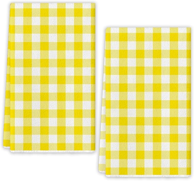 Summer Buffalo Plaid Kitchen Towels Farmhouse Gingham Dish Towel Pastel Spring Summer Checkered Decor Happy Easter Decorations for Home Party