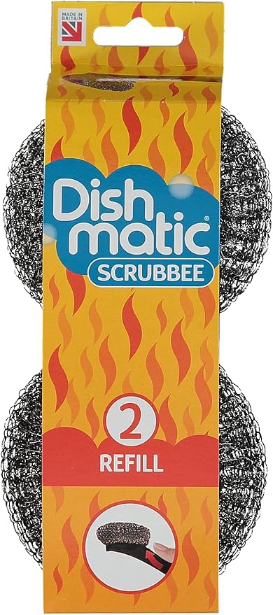 Easy Do Dish Matic Fillable Dish Wand Brush with Handle for Dishwashing | Soap Dispensing Steel Scrubber for Utensils | Fillable and Refillable Dishwashing Tool with Stainless Steel Scrub Refill