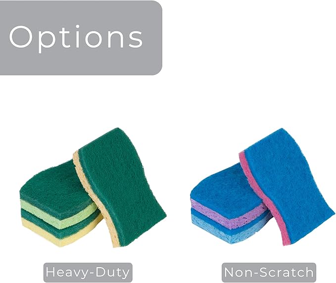 Smart Design Non-Scratch Cellulose Smart Scrub Sponge - Set of 9 - Ultra Absorbent - Ergonomic Shape - Cleaning, Dishes, & Hard Stains - Blue