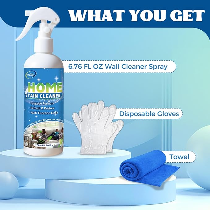 Mold Stain Cleaner Spray, Wall Cleaner Spray, All Purpose Cleaning Spray for Home Surfaces, Bathrooms, Kitchens, Showers, Basements & Outdoor Areas, Multipurpose Remover for Dirt, Dust, Oil