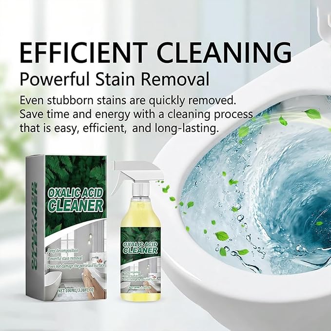 Oxalic Acid Cleaner For Bathroom,Oxalic Acid Cleaner Spray,Oxalic Acid Stain Cleaner,Powerful Stain Removal Spray,Multi-Surface Stain Remover For Bathtub, Porcelain, Tiles (1PC)