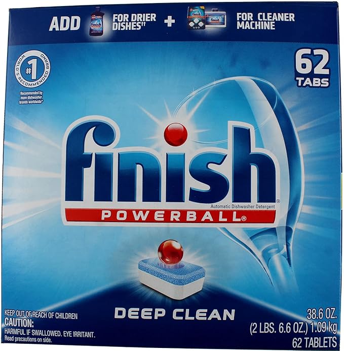 Finish All in 1, Dishwasher Detergent - Powerball - Dishwashing Tablets - Dish Tabs, Fresh Scent, 62 Count
