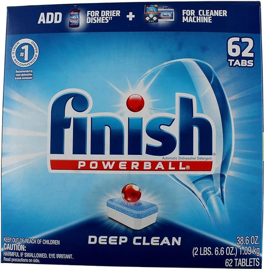 Finish All in 1, Dishwasher Detergent - Powerball - Dishwashing Tablets - Dish Tabs, Fresh Scent, 62 Count