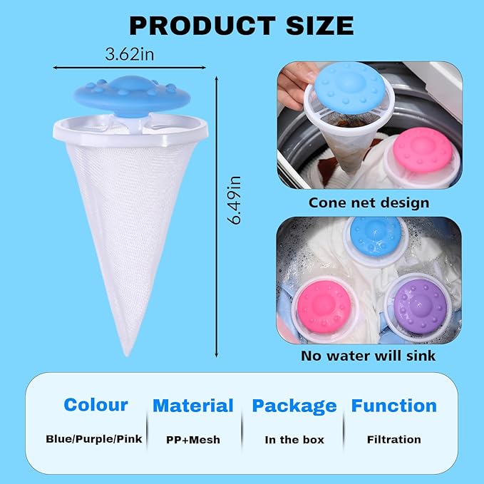 2026 Upgraded Pet Hair Remover for Laundry, Lint Catcher for Washing Machines, Laundry Pet Hair Catcher, Cat and Dog Hair Washing Machine Catcher 3PCS，for Use with Top-Loading Washing Machines；